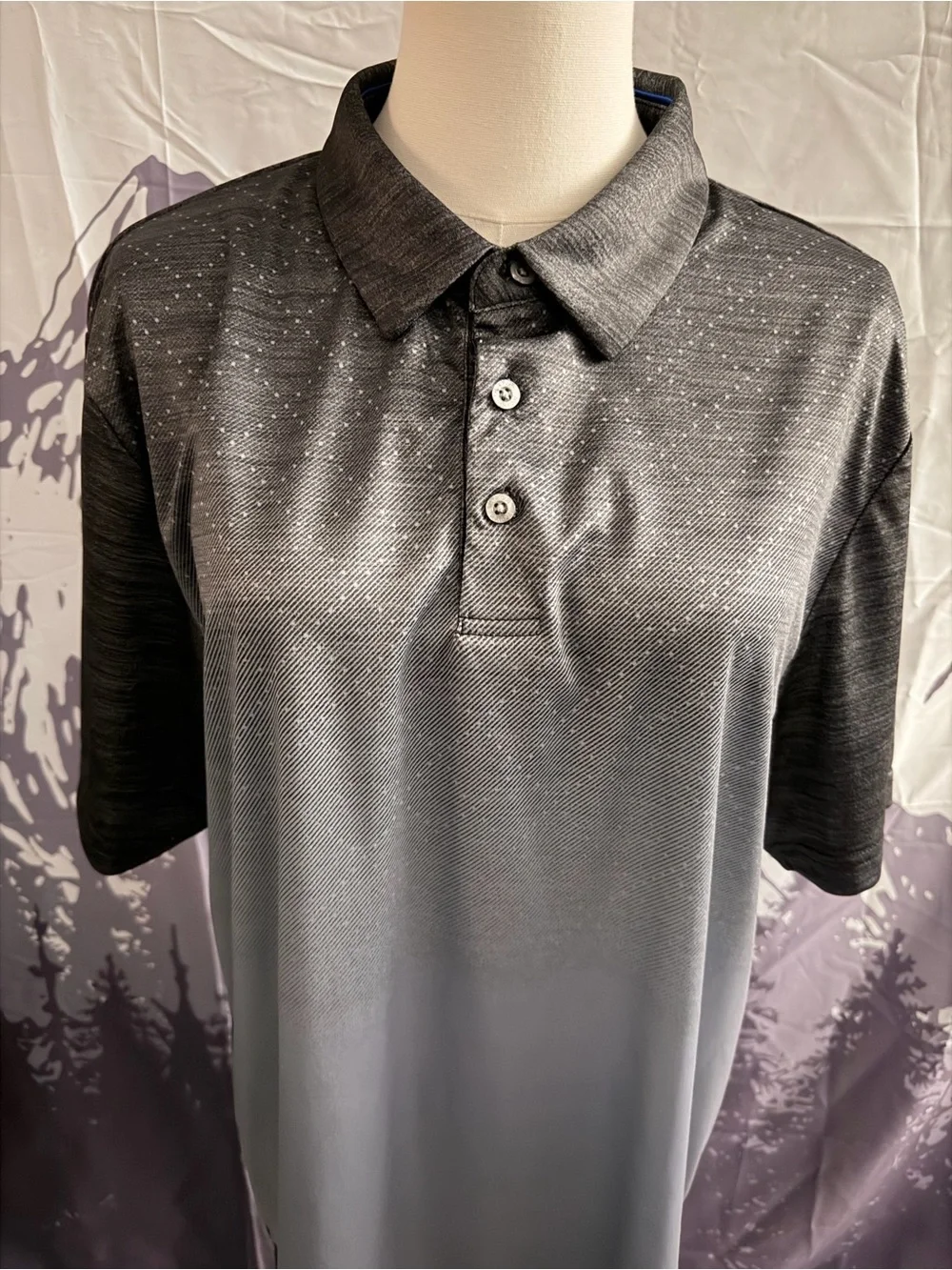PGA TOUR ProSeries Gray Heather Performance Golf Polo Shirt Men’s Large